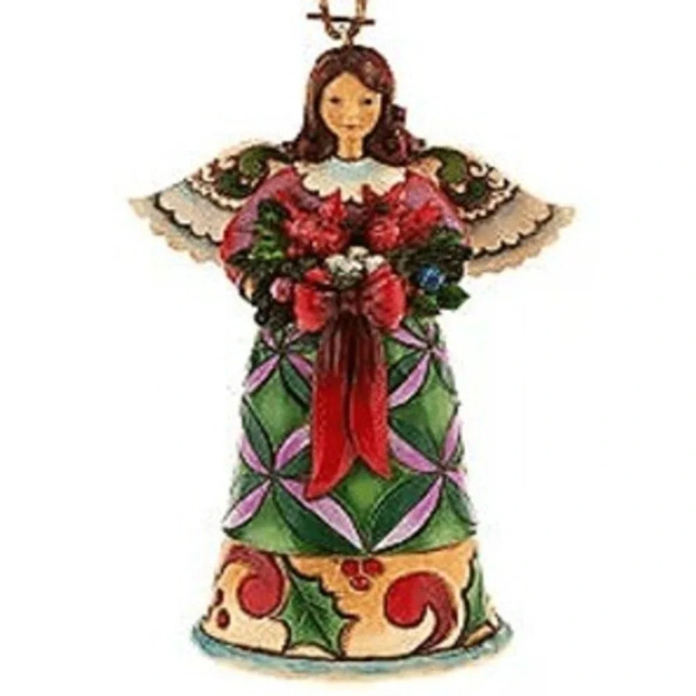 Jim Shore Heartwood Creek Holiday Angel‎ Ornament Cardinals Christmas 4.5 Inch